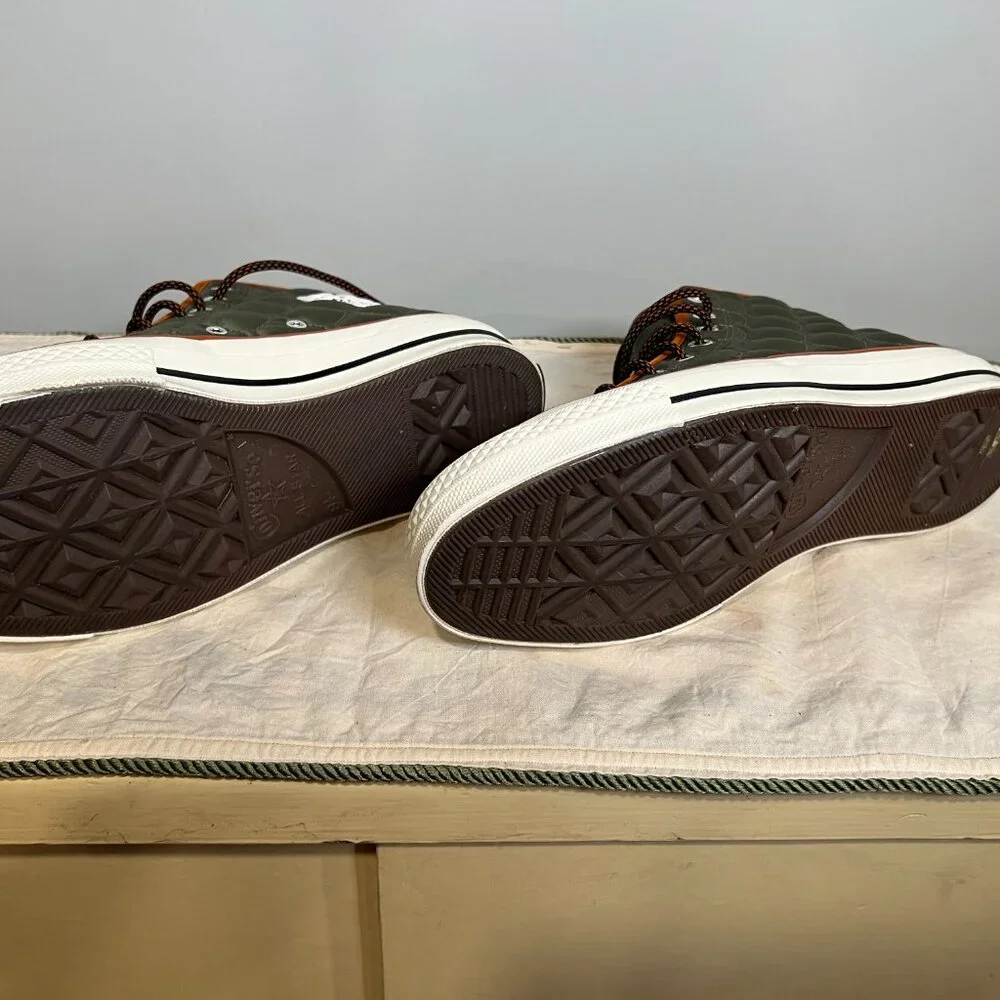 Converse Quilted High-Top Sneakers - Green and Brown - Picture 7 of 7